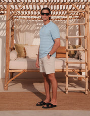 Jacques Diamond Stitch Polo - Sky Blue
