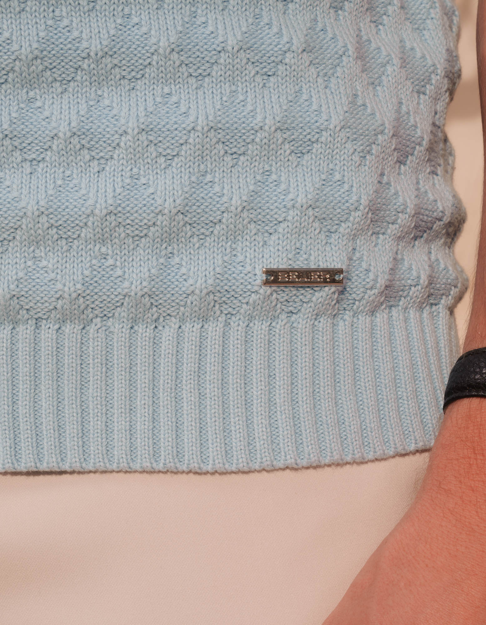 Jacques Diamond Stitch Polo - Sky Blue
