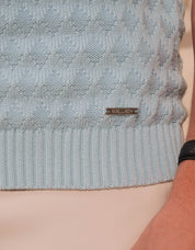 Jacques Diamond Stitch Polo - Sky Blue