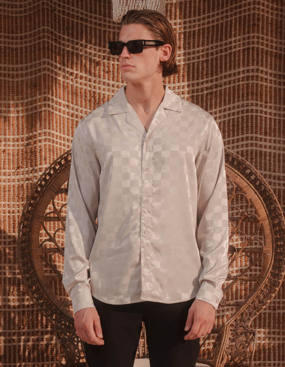 Jared Jacquard Square Shirt - Champagne