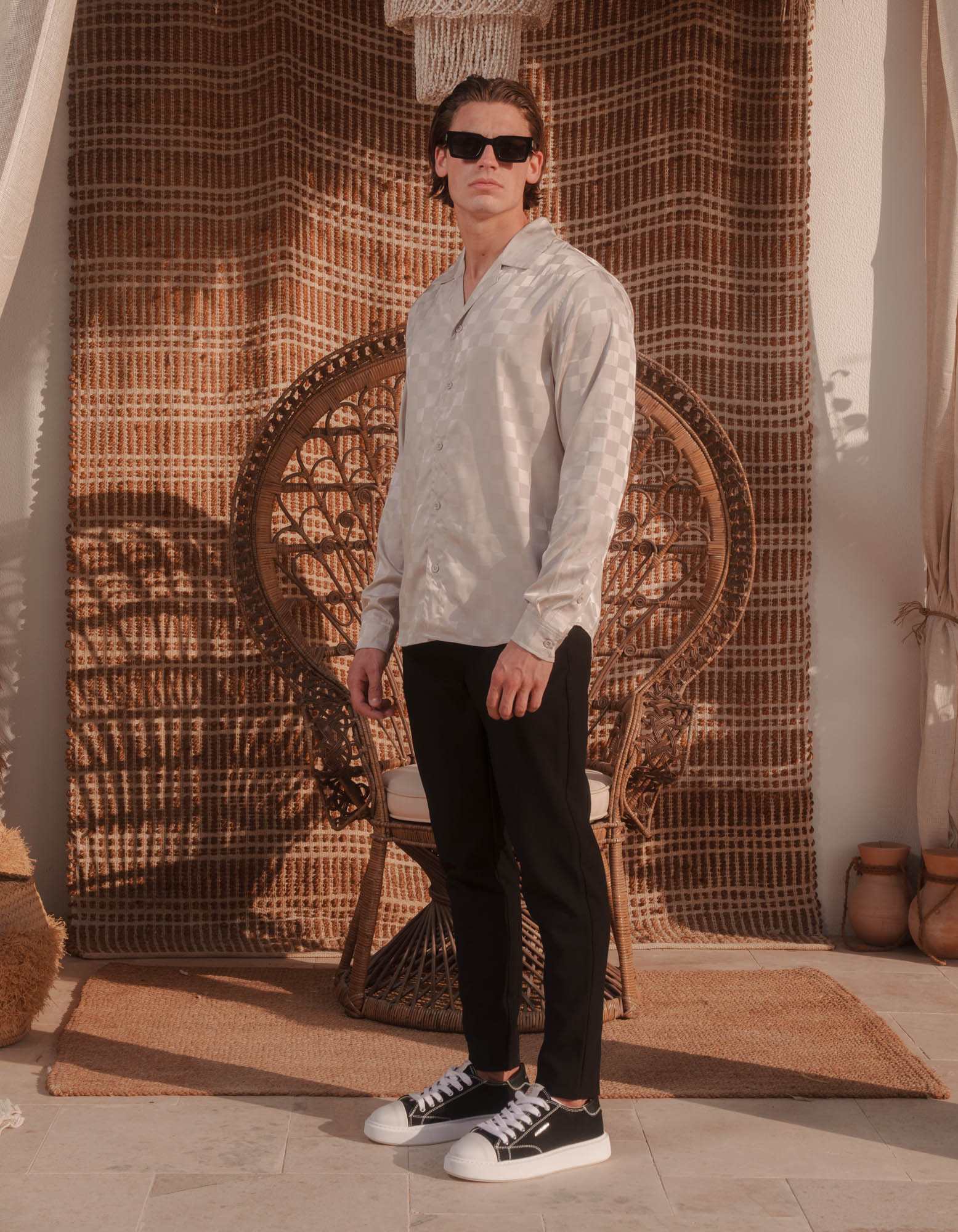 Jared Jacquard Square Shirt - Champagne