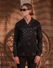 Jared Jacquard Square Shirt - Black