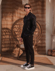 Jared Jacquard Square Shirt - Black
