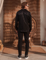 Jared Jacquard Square Shirt - Black