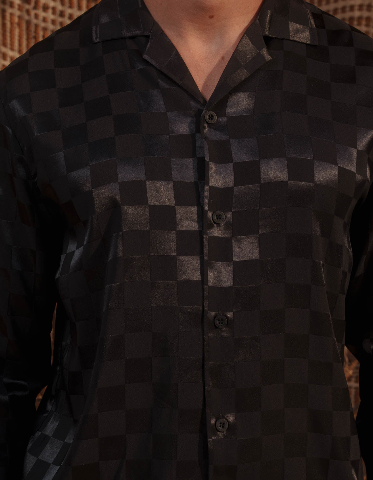 Jared Jacquard Square Shirt - Black