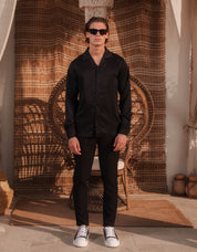 Jacquard Illusion Shirt - Black