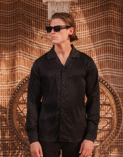 Jacquard Illusion Shirt - Black