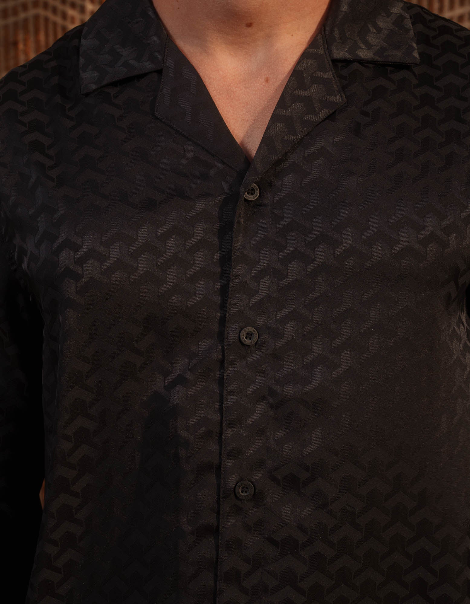 Jacquard Illusion Shirt - Black