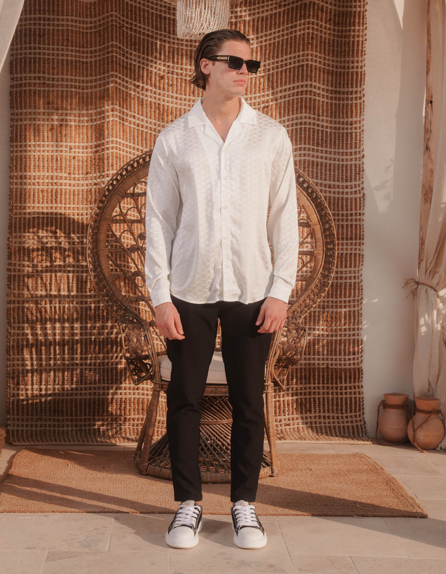 Jacquard Illusion Shirt - White