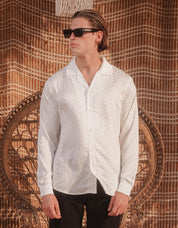 Jacquard Illusion Shirt - White