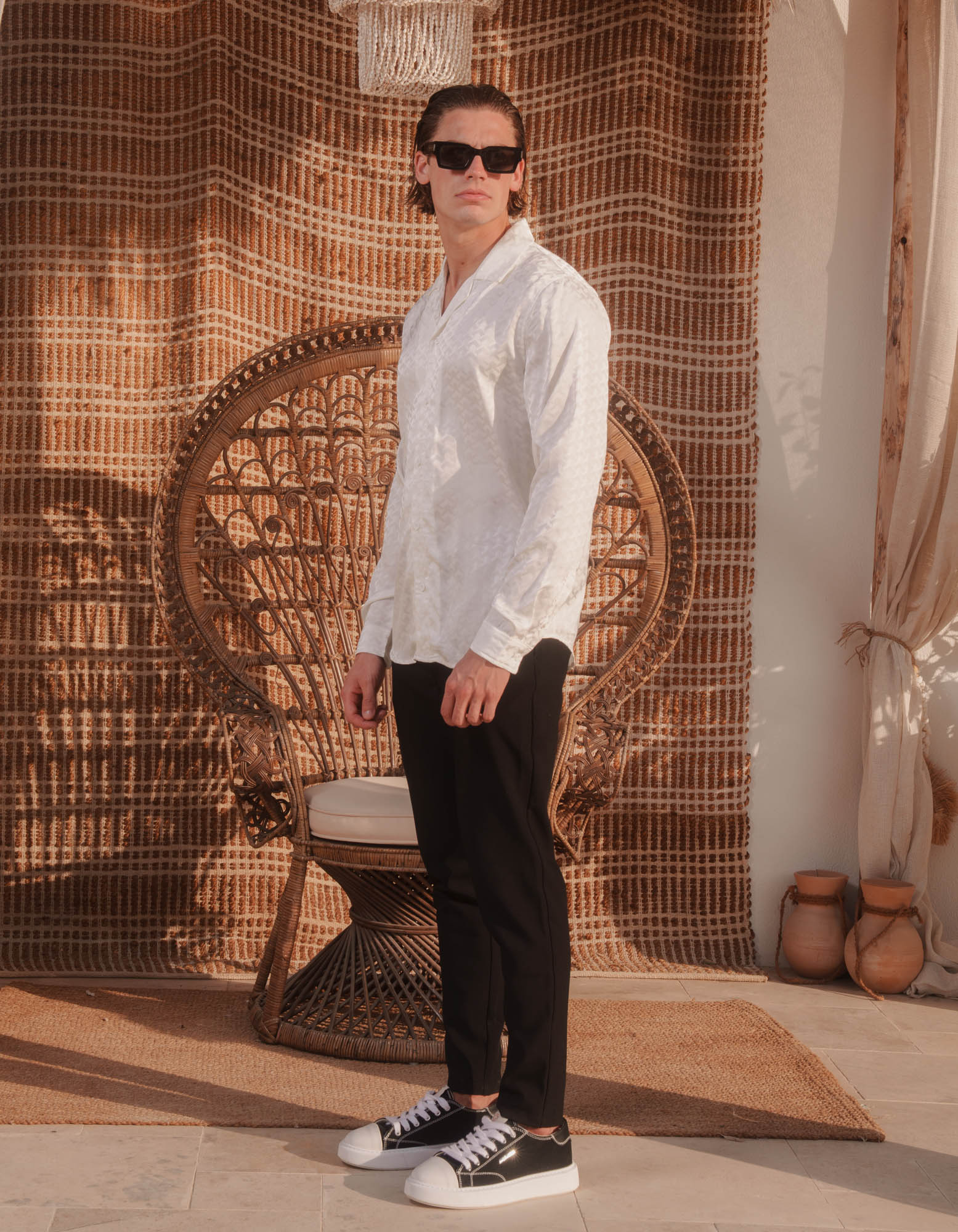 Jacquard Illusion Shirt - White