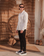 Jacquard Illusion Shirt - White