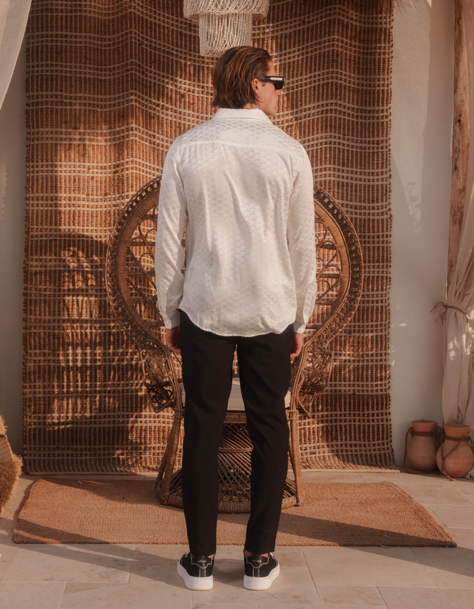 Jacquard Illusion Shirt - White