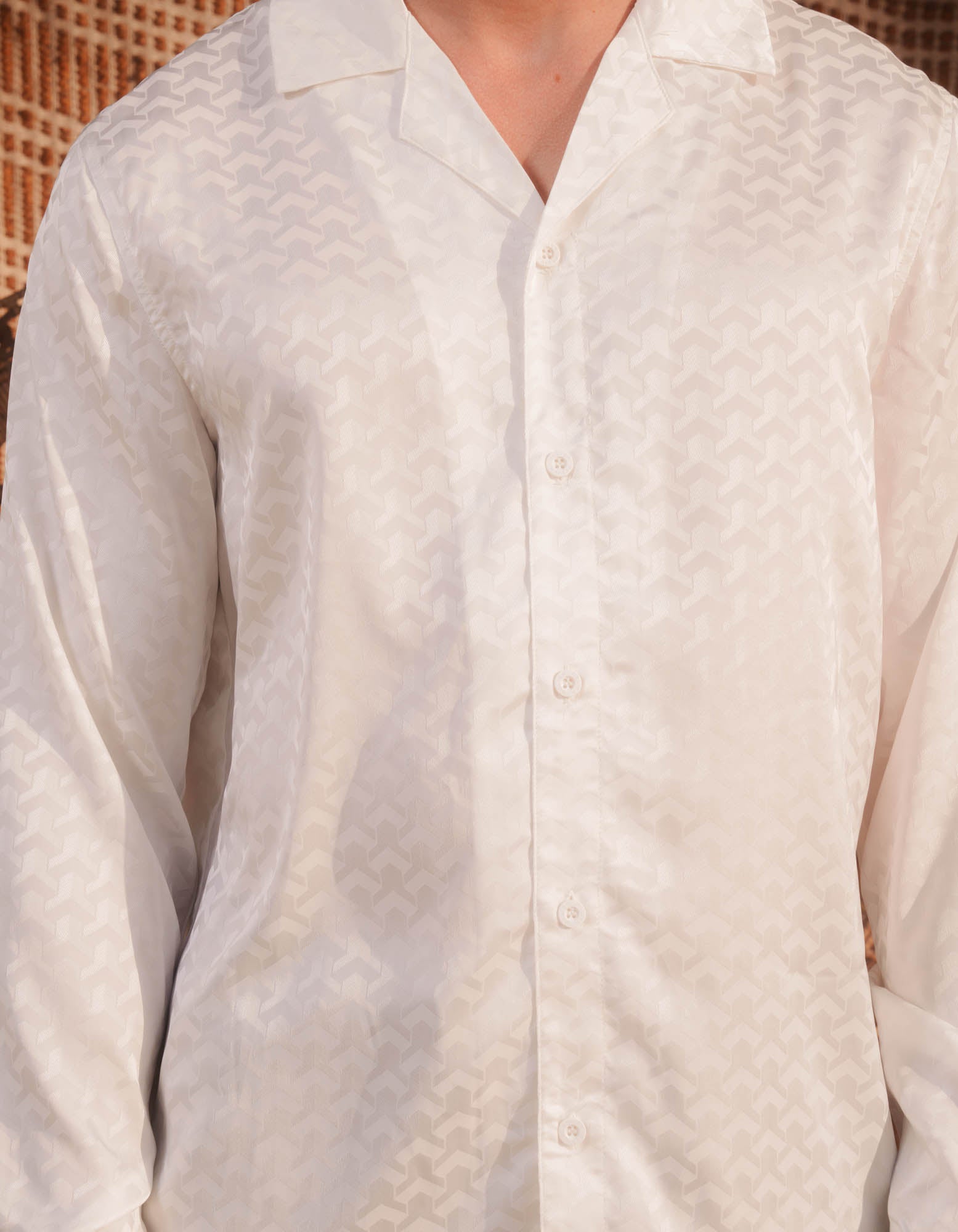 Jacquard Illusion Shirt - White