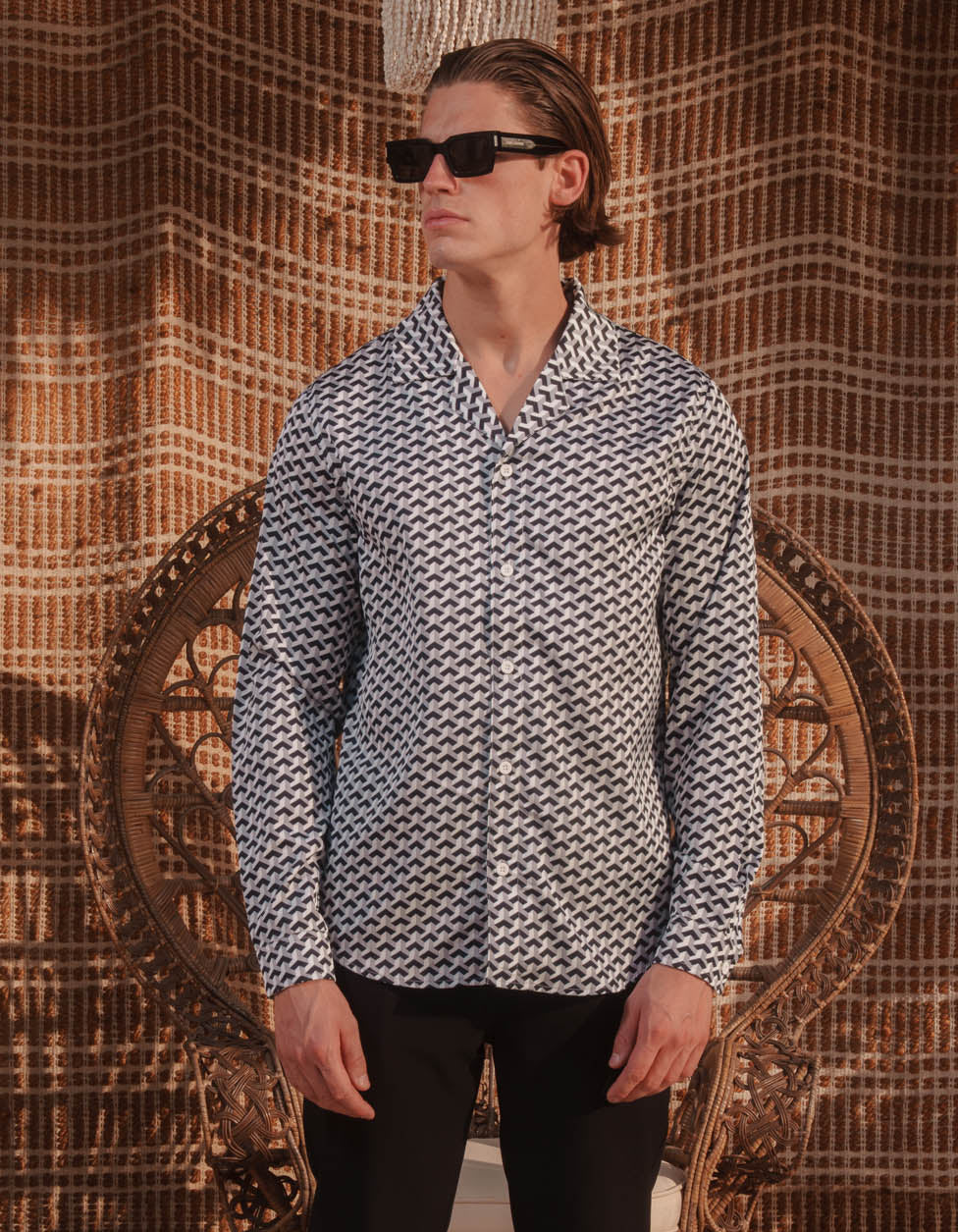Illusion Printed Shirt - Monochrome