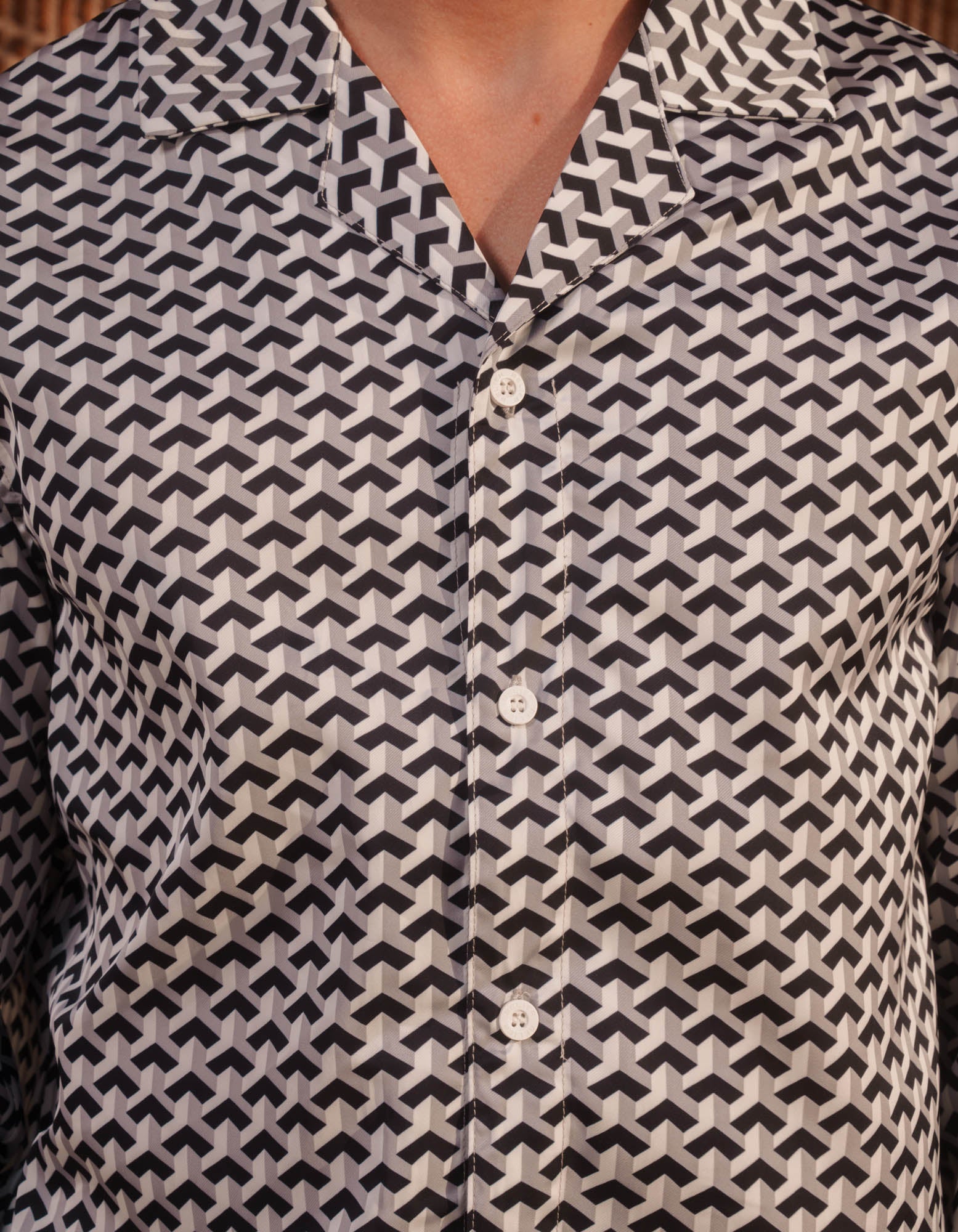 Illusion Printed Shirt - Monochrome