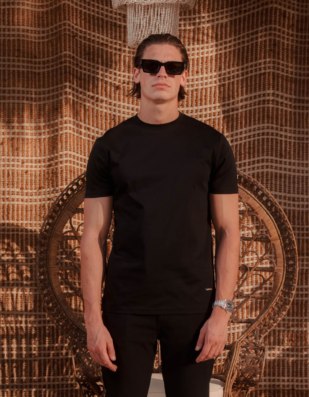 Abel Mercerised T-Shirt - Black