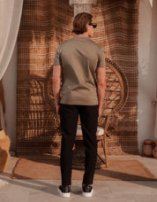 Crest Embroidered Mercerised T-Shirt - Olive