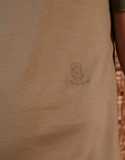 Crest Embroidered Mercerised T-Shirt - Olive