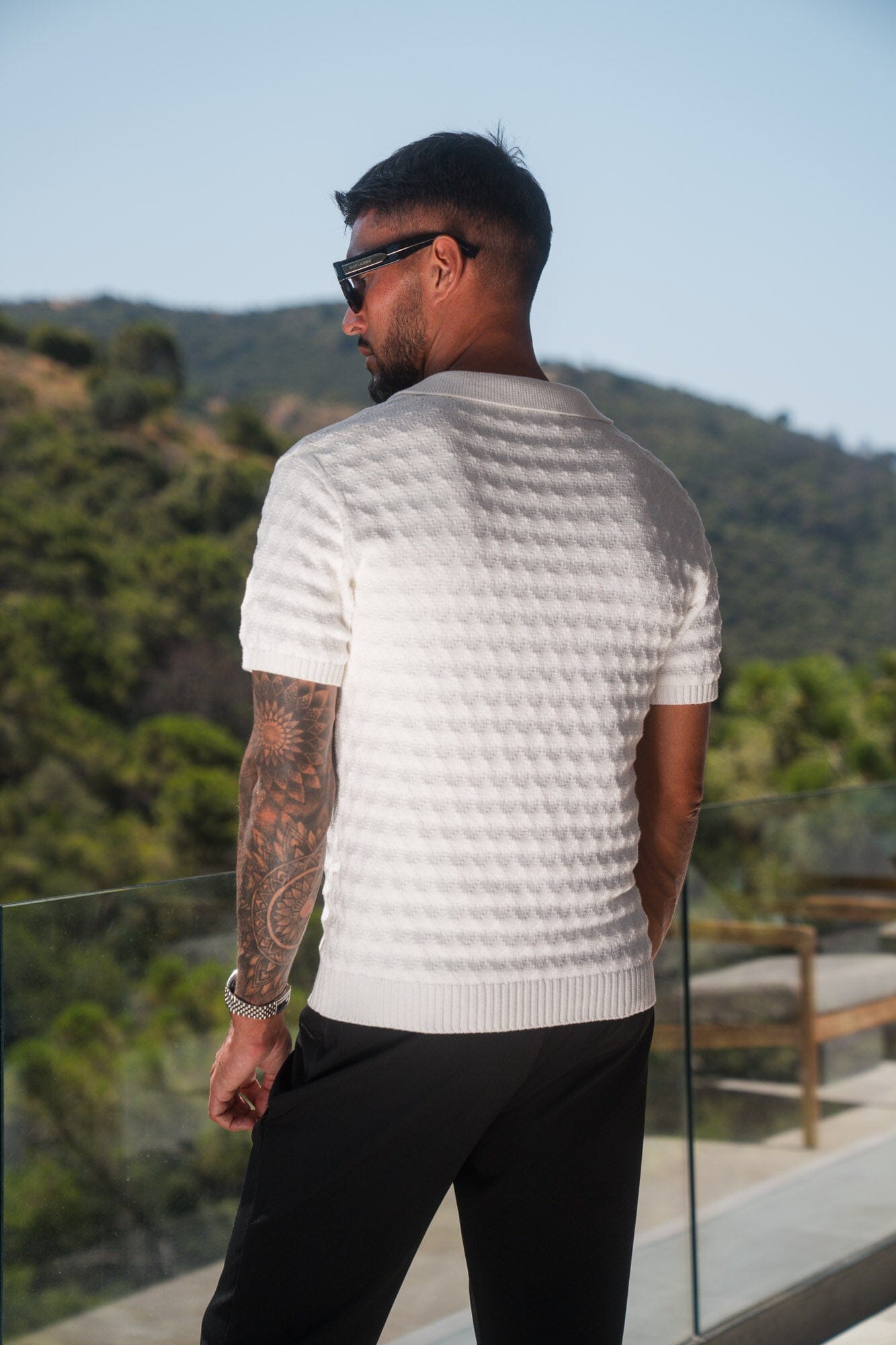 Jacques Diamond Stitch Polo - Ecru