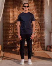 Abel Mercerised T-Shirt - Navy