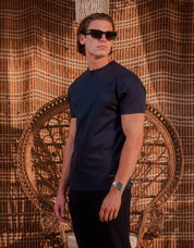 Abel Mercerised T-Shirt - Navy