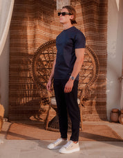 Abel Mercerised T-Shirt - Navy