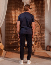 Abel Mercerised T-Shirt - Navy
