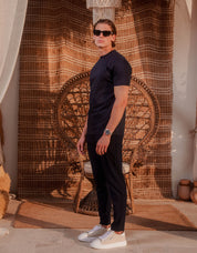 Crest Embroidered Mercerised T-Shirt - Navy