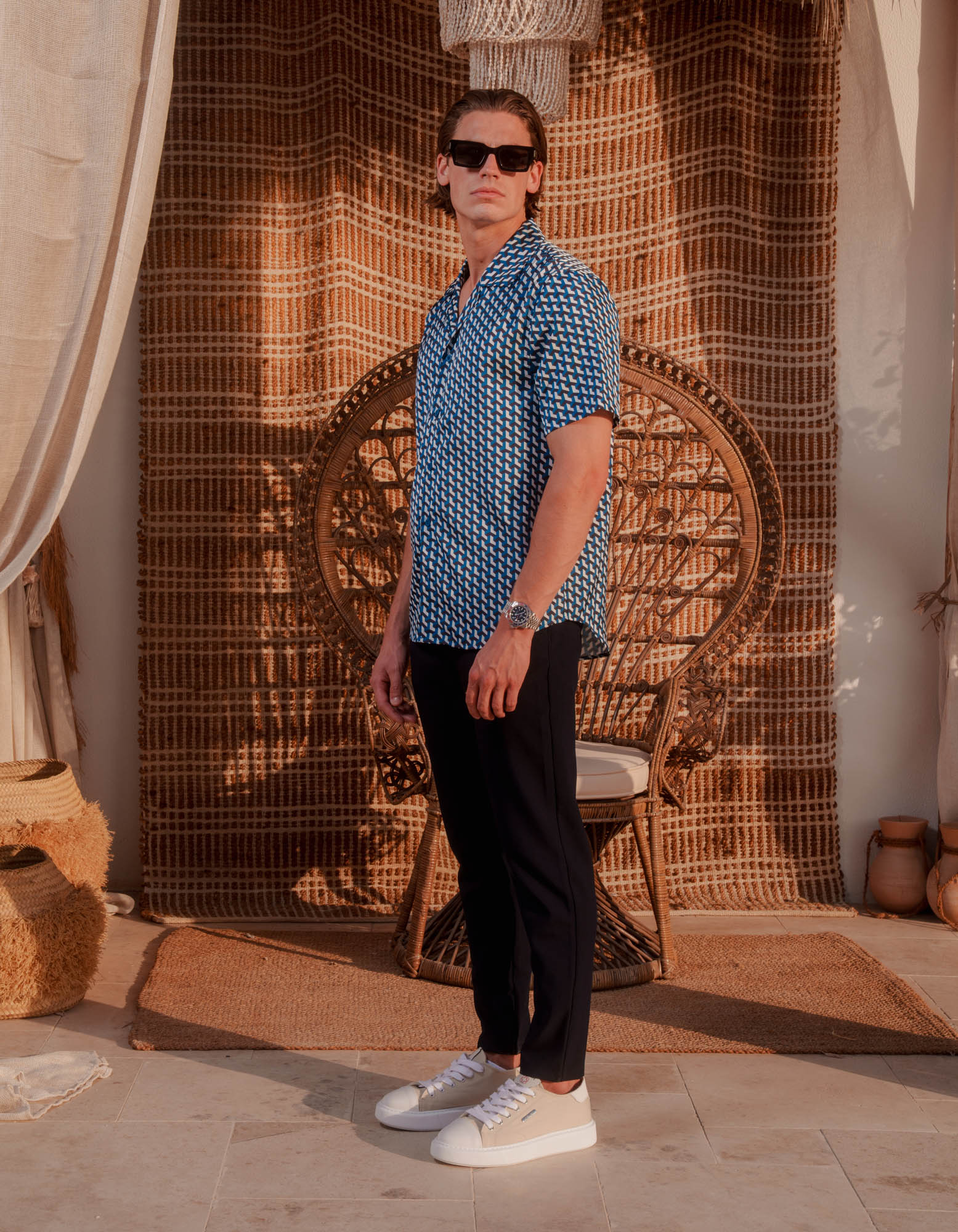 Illusion Print Shirt - Blue
