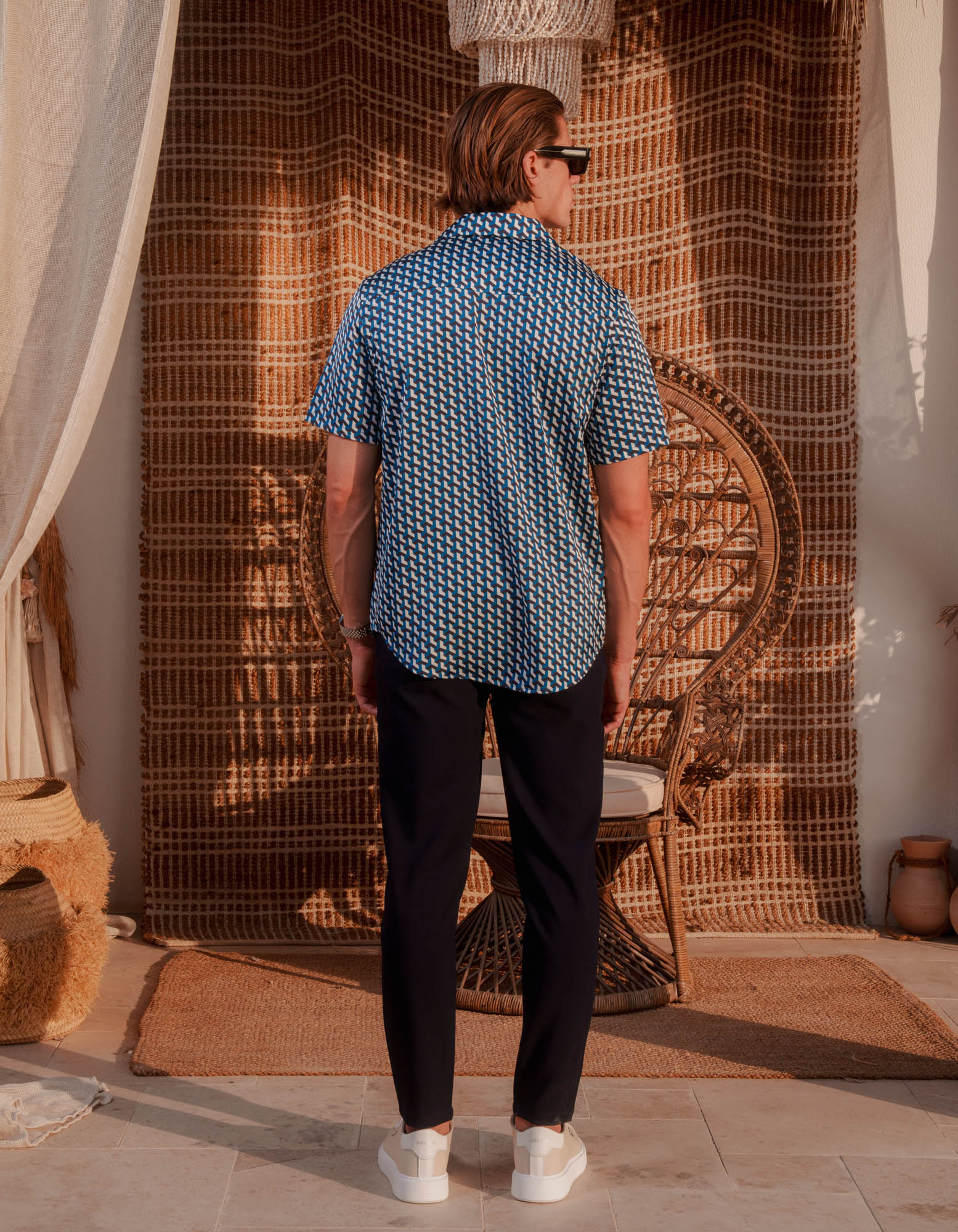 Illusion Print Shirt - Blue