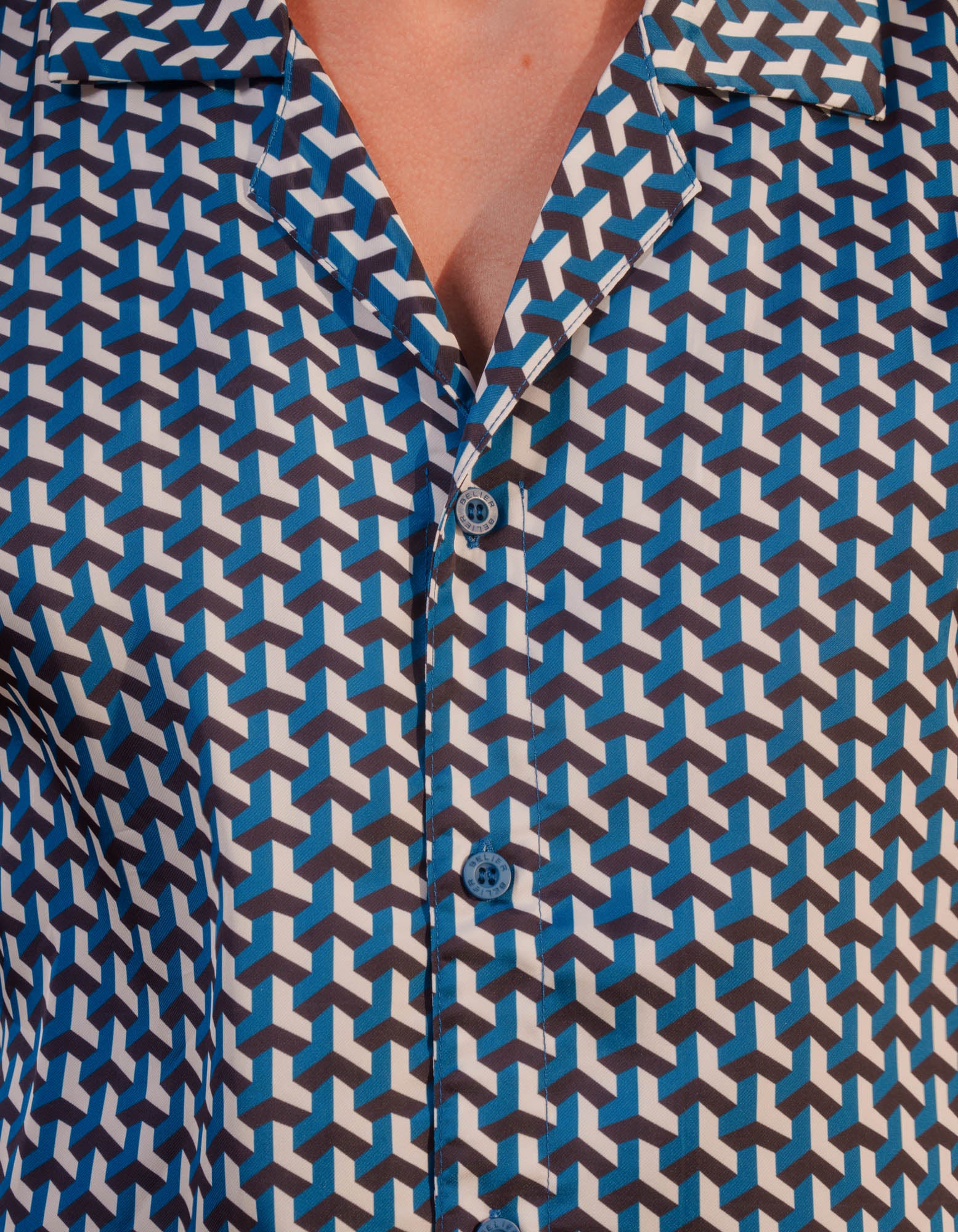Illusion Print Shirt - Blue