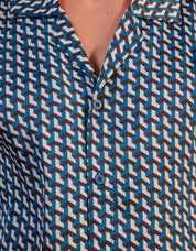 Illusion Print Shirt - Blue
