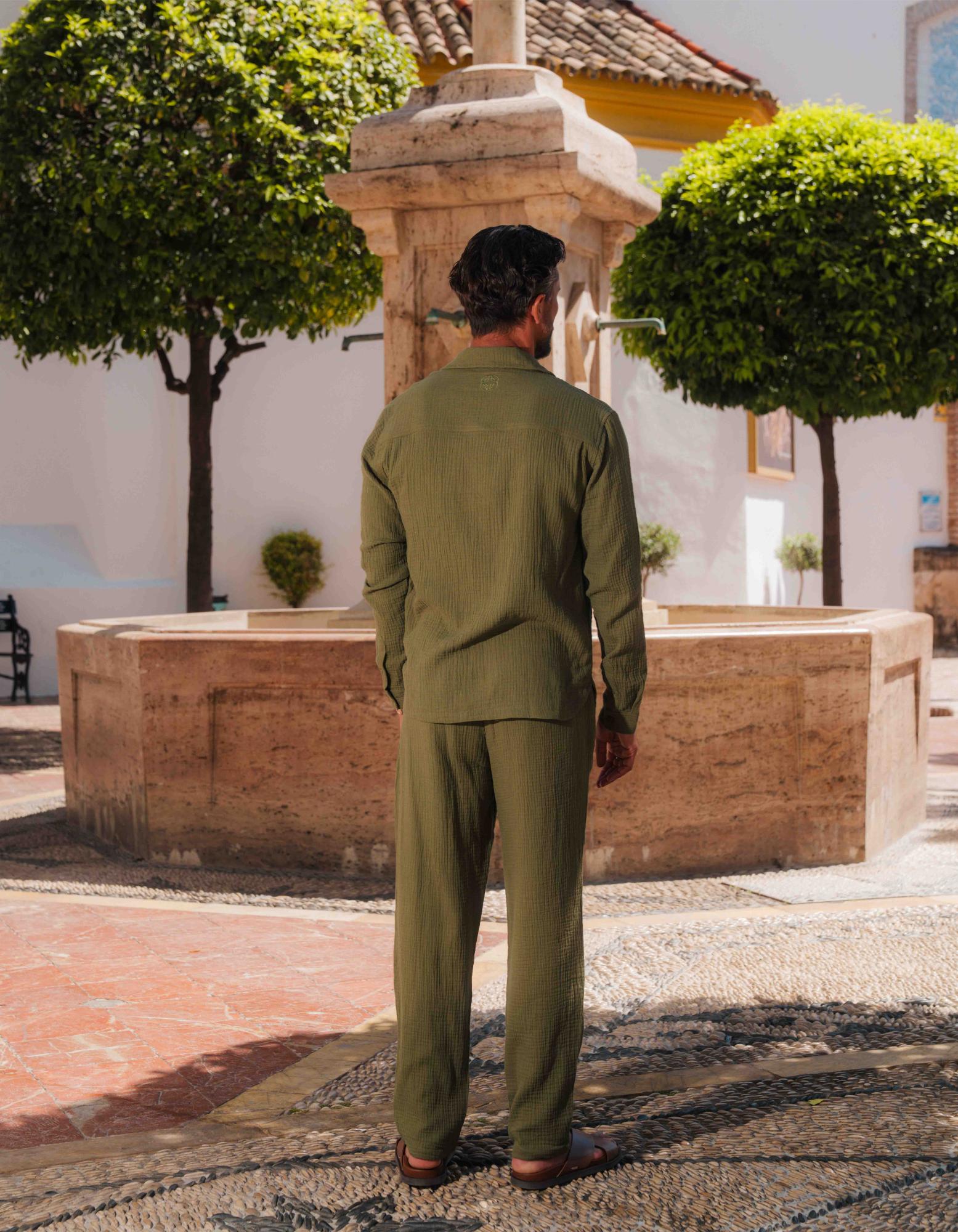Duane Cotton Gauze L/S Shirt - Khaki