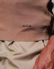 Fletcher Mixed Knit Polo - Brown