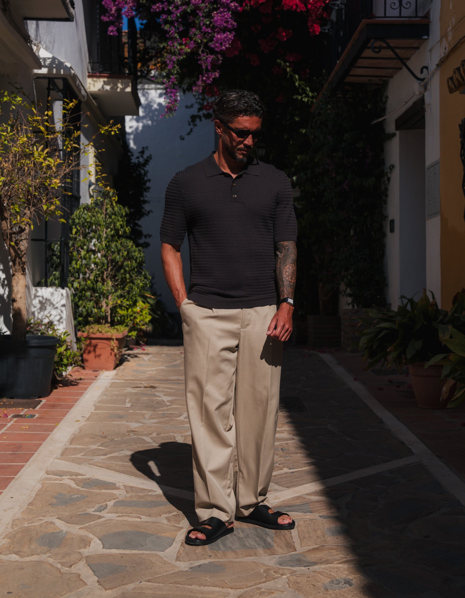Hampton Knit Polo - Brown
