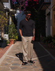 Hampton Knit Polo - Brown