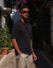 Hampton Knit Polo - Brown