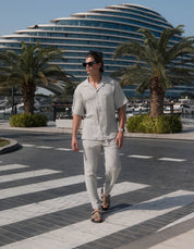 Hassan Seersucker Trouser - Grey