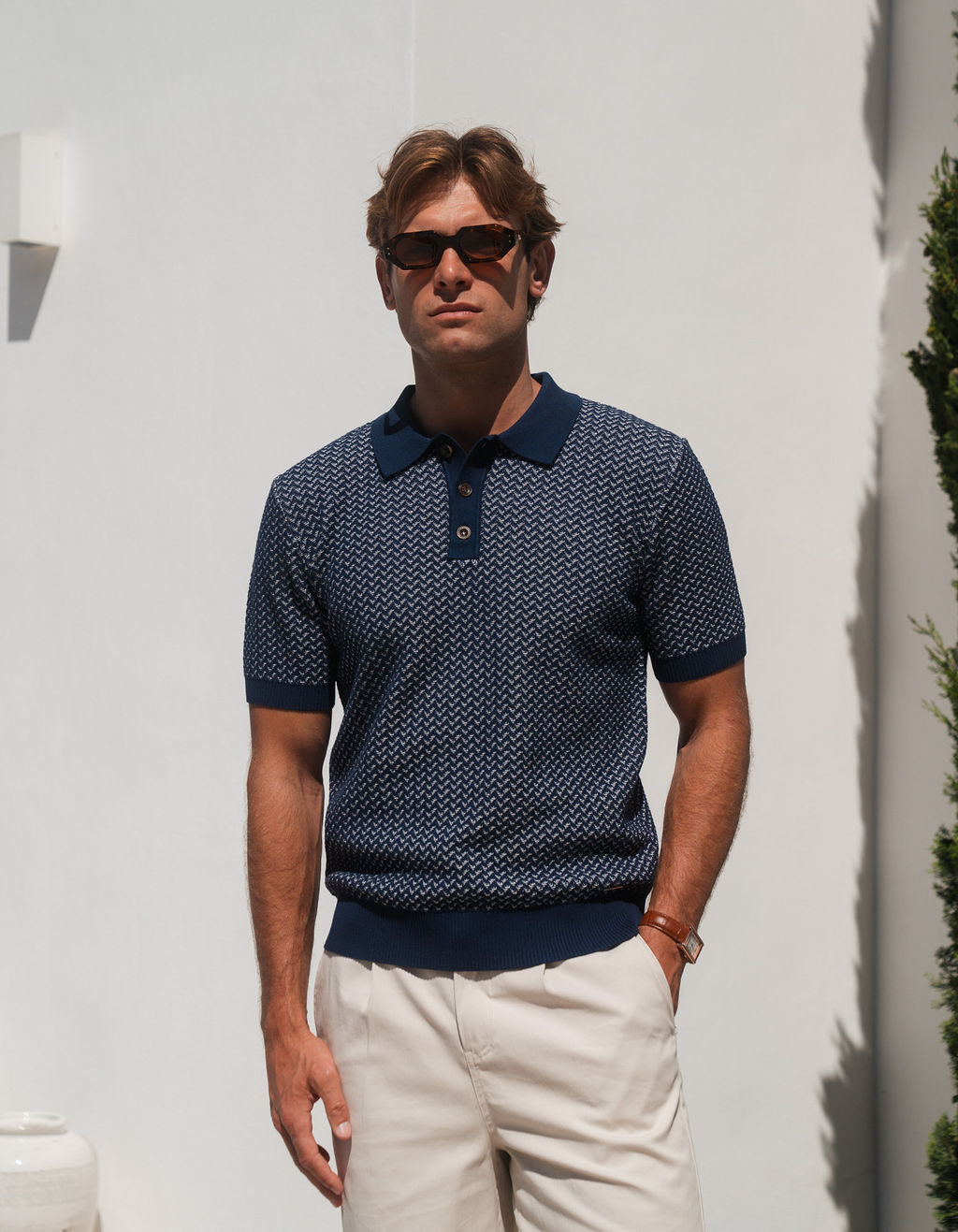 Elliot Two Tone Polo - Navy