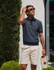 Elliot Two Tone Polo - Navy