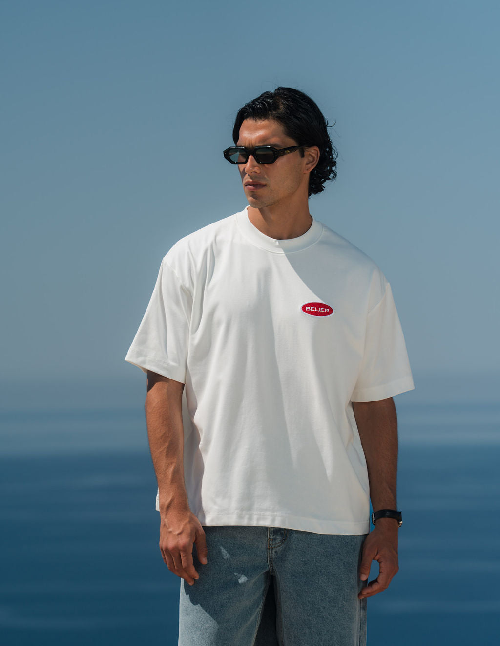 Bailey Embroidered Badge T-Shirt - White
