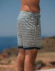 Emblem Print Side Adjuster Swimshort - Green