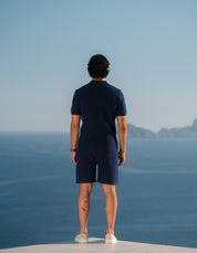 Alfonso Patterned Knit Shirt - Navy