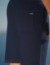 Alfonso Patterned Knit Short - Navy