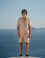 Alfonso Patterned Knit Shirt - Stone