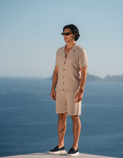 Alfonso Patterned Knit Shirt - Stone