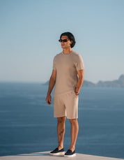 Alfonso Patterned Knit Short - Stone