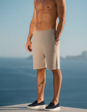 Alfonso Patterned Knit Short - Stone