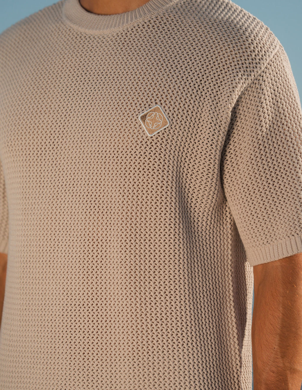 Leon Crochet T-Shirt - Taupe